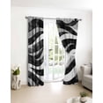 thumbnail image 4 of Fsddascl Black Waves Blackout Curtains for Bedroom/Living Room, Thermal Insulated Kitchen Curtains, Ombre Sea Ripples Shabby Beach Grommet Darkening Window Treatment Drapes 42"x63"x2, 4 of 8