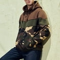 thumbnail image 2 of Sudadera con capucha de bloque de color para hombre con bolsillos Sudadera con capucha con cordón y dobladillo con puños acanalados Sudadera con capucha cómoda de manga larga, 2 of 6
