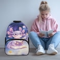 thumbnail image 2 of Yuyamidu Cute Axolotl School Backpack with Soft Padded Elementary Middle School Bookbag Lightweight Schoolbag for Kids Girls Back to School Gifts, Purple, 2 of 7