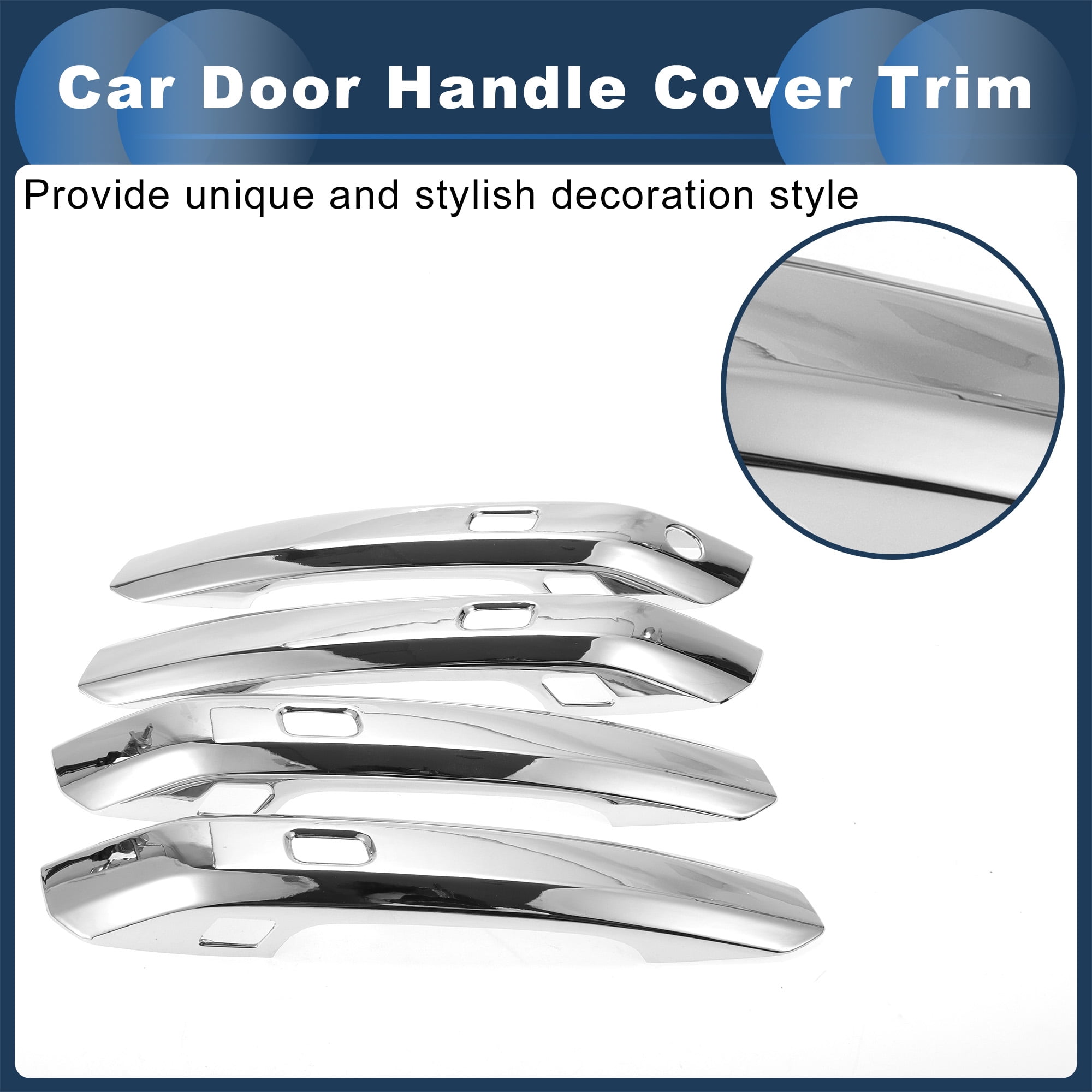 Unique Bargains Car Door Handle Cover Trim for Audi Q5 2018-2019 ABS Silver Tone