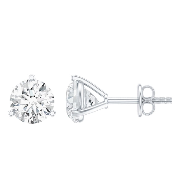 Rosec Jewels 1 Carat Lab Grown Diamond Earrings - EF-VS Grade - Screw Back, 925 Sterling Silver
