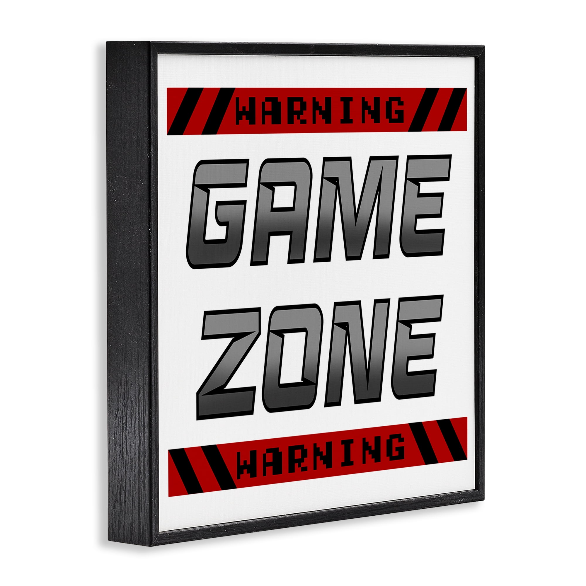 Stupell Industries Game Zone Warning Black Framed Giclee Art, design by Marcus Prime