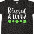thumbnail image 4 of Inktastic Blessed and Lucky 4 Leaf Clovers St. Patrick's Day Boys or Girls Baby Bodysuit, 4 of 5