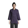 thumbnail image 2 of Uncommon Threads 0975-5310 Chemise de Chef à Manches 3/4 en Aubergine - 6XLarge, 2 of 4