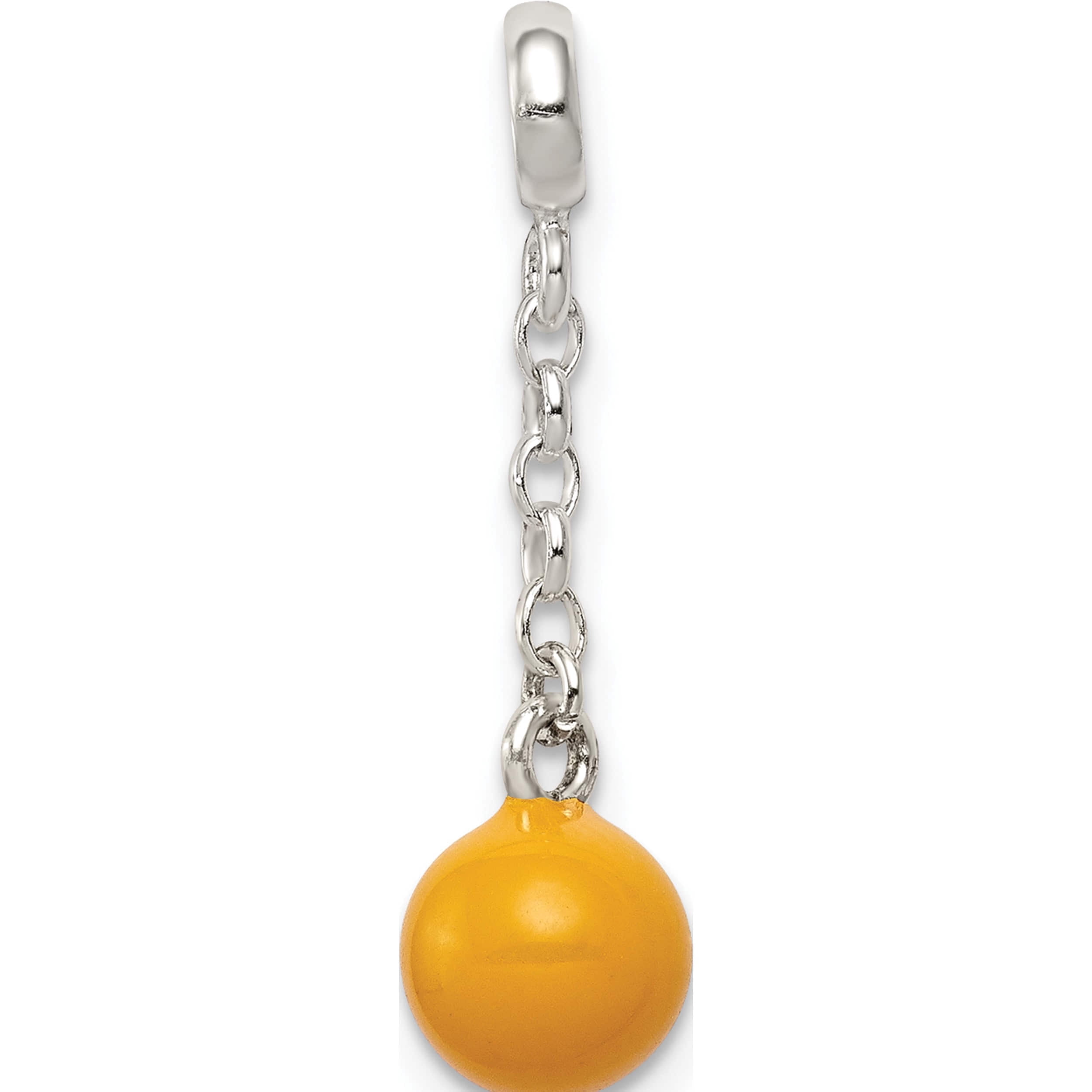 Bead Enhancer Sterling Silver Yellow Enameled Bead 1/2In Dangle Enhancer (25 X 7 ...