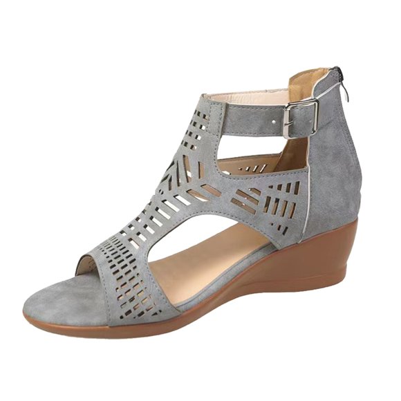 Kcodviy Sandals for Women Ladies Sandals Women Flip Flop Peep Toe Causal Shoes Womens Wide Sandals Hollow Out Wedges Sandals