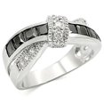 thumbnail image 1 of Alamode TK1494-5 Bague en Acier Inoxydable Poli pour Femmes avec Grade AAA CZ en Jet - Taille 5, 1 of 1