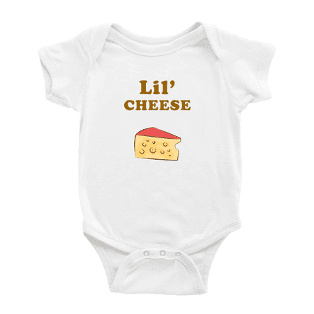 

Cut Baby Jumpsuit Lil Cheese Food Funny Boy & Gril Baby Clothes (White 0-3 Months