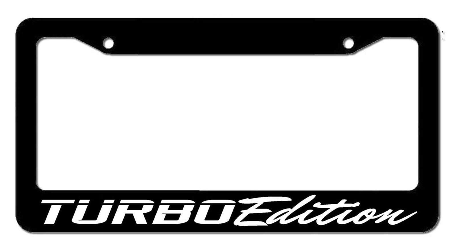 Neo Classic 2 Hole Black License Plate Frame Free Screw Caps with