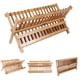 thumbnail image 3 of Escurridor de Platos Plegable de Doble Nivel de Bambú, Soporte para Secador de Cubios, Organizador de Cocina, 3 of 7