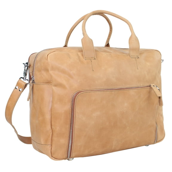 Vagarant Traveler Cowhide Leather Overnight Travel Carry On Tote LD04.BRN