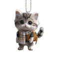 thumbnail image 1 of (Random Rope) Yellow Sweater With Chin Cat, New 2D Acrylic Decorative Pendant For Car Interior, 1 of 8