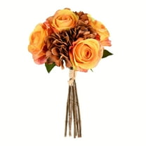 Vickerman 13" Artificial Tan Rose and Hydrangea Bouquet, Pack of 2