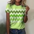 thumbnail image 2 of Wang6 Womens Short Sleeve St Patricks Day T-Shirt Plus Size Summer Irish Shamrock Printed Tops Causal Crew Neck Loose Saint Graphic Tees Shirts X_Mint Green M, 2 of 4
