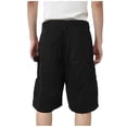thumbnail image 2 of FRSASU Men's Classic Baggy Stretch Cargo Jean Shorts Lightweight Casual Outdoor Streetwear Demin Shorts with Pockets Black, 2 of 4