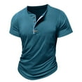 thumbnail image 5 of Mens Summer Shirts - Mens Dress Shirt Casual Lightweight Henley Shirts Short Sleeve Button Up Shirt Summer Fashion Work Top with Pocket, 5 of 6