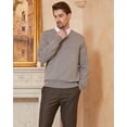 thumbnail image 6 of Kallspin Men’s Wool Blend Relaxed Fit V-Neck Long Sleeve Pullover Sweaters(Light Grey, 4X-Large), 6 of 10