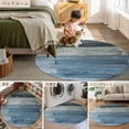 thumbnail image 6 of Blue Wood Area Rug, Vintage Wooden Broad Pastoral Style Washable Large Circle Carpet, Non Slip Round Rug for Living Room/Bedroom/Dining Room/Home Office/Dorm, 6 of 9