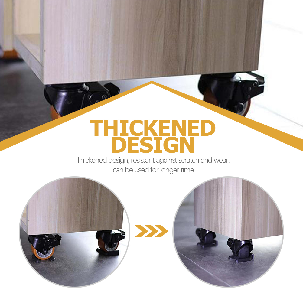 Frcolor 4pcs Clamping Slot Wheel Fixator Chair Caster Stoppers Plastic