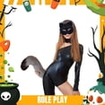 thumbnail image 4 of Colgante de cola de animal 3D para Halloween, con pompones y soporte para mujer, cola peluda de moda, 50 cm, cola de peluche para Halloween, 4 of 5