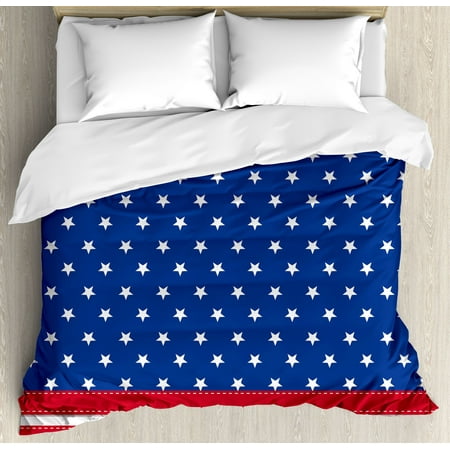 4th Of July Duvet Cover Set Stars And Stripes With Old Glory