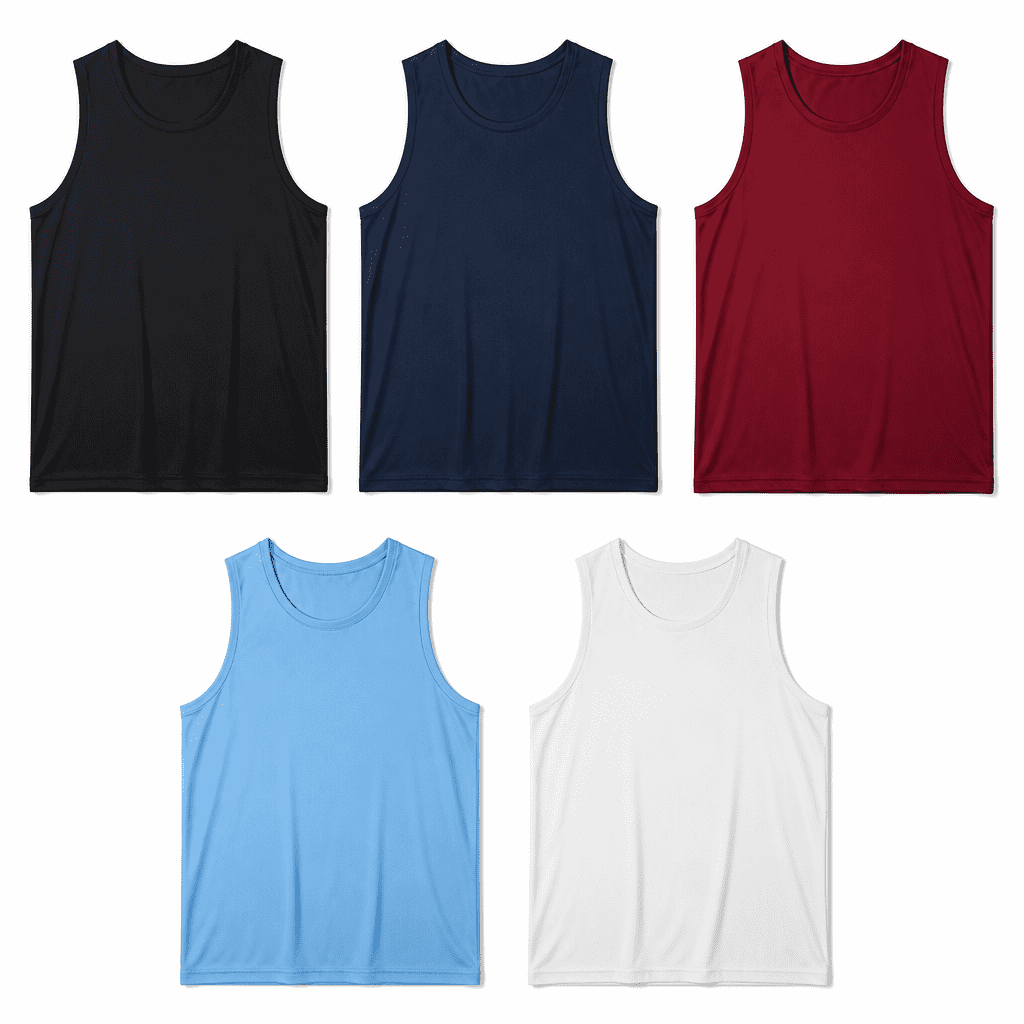 TELALEO 5 Pack Men's Quick Dry Tank Tops Breathable Sleeveless Muscle Shirts for Active Men, Size 2XL
