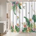 thumbnail image 5 of ZYHYPWW Watercolor Floral Printed Fabric Shower Curtain, 71" x 71" Decorative Bathroom Curtain, Machine Washable with 12 Hooks, 5 of 6
