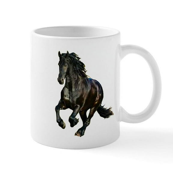 CafePress - Black Stallion Horse Mug - 11 oz Ceramic Mug - Novelty Coffee Tea Cup