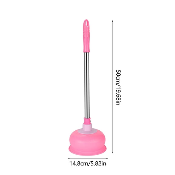 Rkxzt Toilet Plunger Toilet Plunger with Reinforced Cup for Powerful Suction Unclogging Tool 1pc 19.69x5.83x1.18in Household Cleaning Supplies|Plastic,Pink