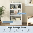 thumbnail image 5 of Giantex 4-Tier Bookcase w/Drawer, Freestanding Bookshelf, Modern Display Shelf, Floor Storage Organizer for Home, Office, White, 5 of 8