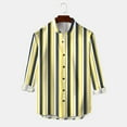 thumbnail image 2 of Gubotare Men's Shirts Casual Long Sleeve Button-Down Striped Dress Shirt (Yellow,XL), 2 of 3