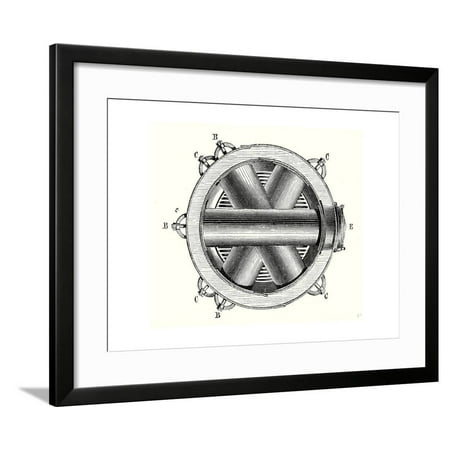 Horizontal Cross - Horizontal Cross Section of M. Hermann-Lachapelle's Crossed Boiler Reboiler Framed Print Wall Art