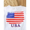 thumbnail image 5 of Infant Baby Boys 4th of July Outfits, Short Sleeve Flag Letter Print T-Shirts Shorts Set, 5 of 8