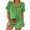 Green Candy Cane, variant on Womens Christmas Lounge Sets Candy Cane Print Pocketed Knotted PJ Set Short Sleeve Xmas Top and Shorts