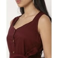 thumbnail image 5 of Moomaya Sleeveless Sweetheart Neck Flared Cotton Dress - Women's Trendy Dress, 5 of 8