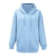 thumbnail image 5 of Baberdicy Womens Zip up Hoodies Long Sleeve Sweatshirts Fall Outfits Oversized Sweaters Casual Fashion Jackets Sky Blue, Size: S-5Xl, 5 of 6