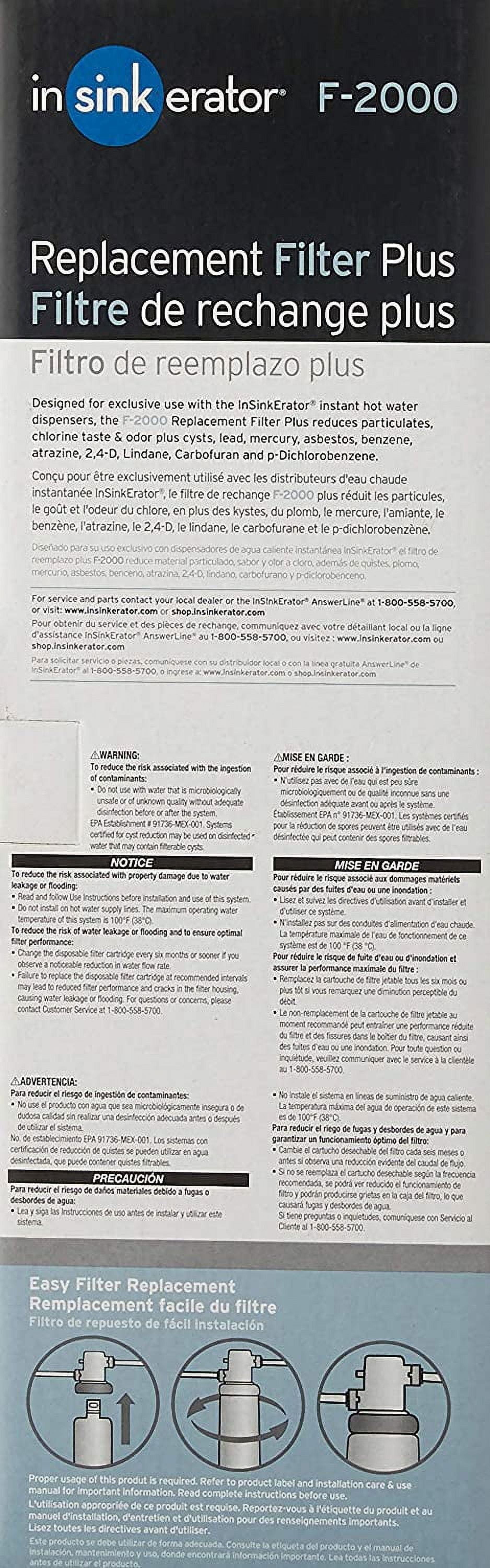InSinkErator F-2000 Replacement Water Filter, 1-Pack