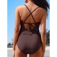 thumbnail image 6 of Charmo Women Scoop Neck One Piece Swimsuit Cutout Monokini Bathing Suits Tummy Control Button Swimwear, 6 of 8