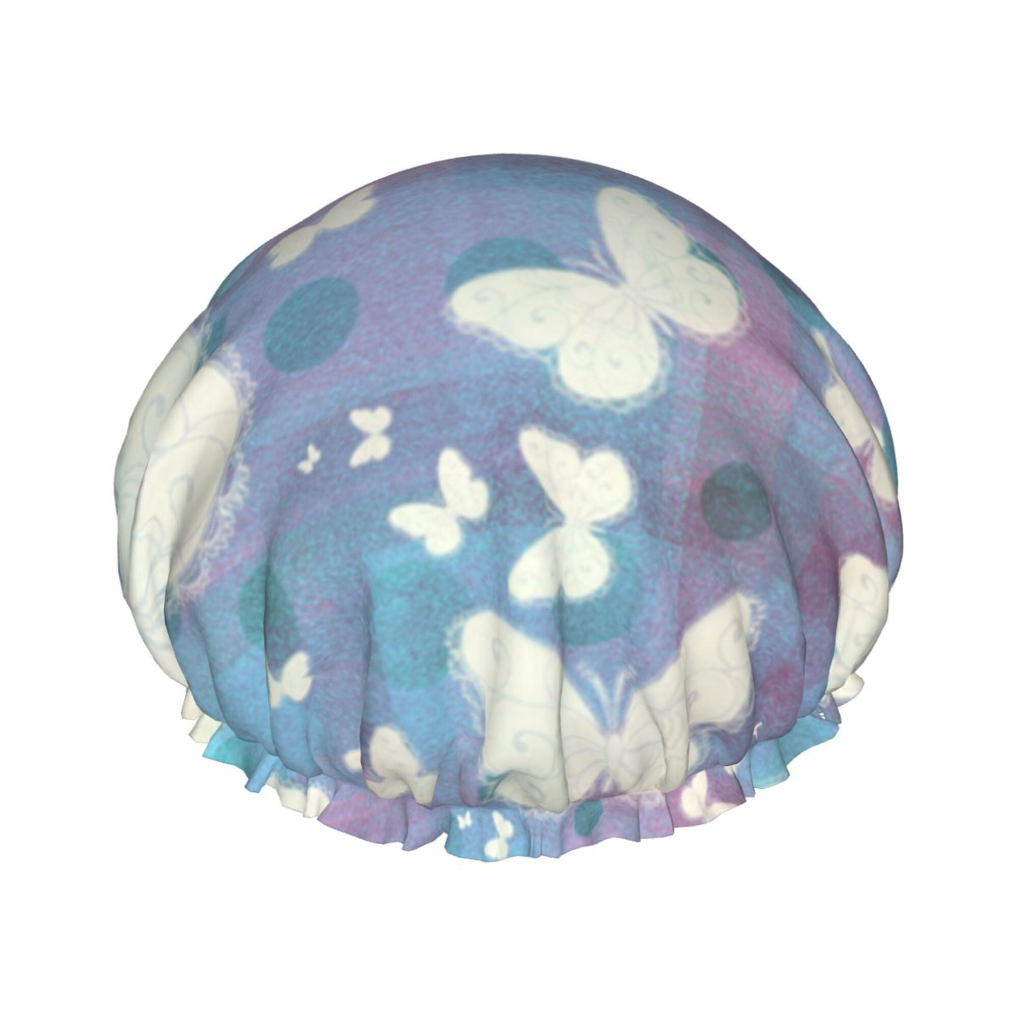 YFYANG Women's Double Waterproof Shower Cap, Dream Butterfly Geometry