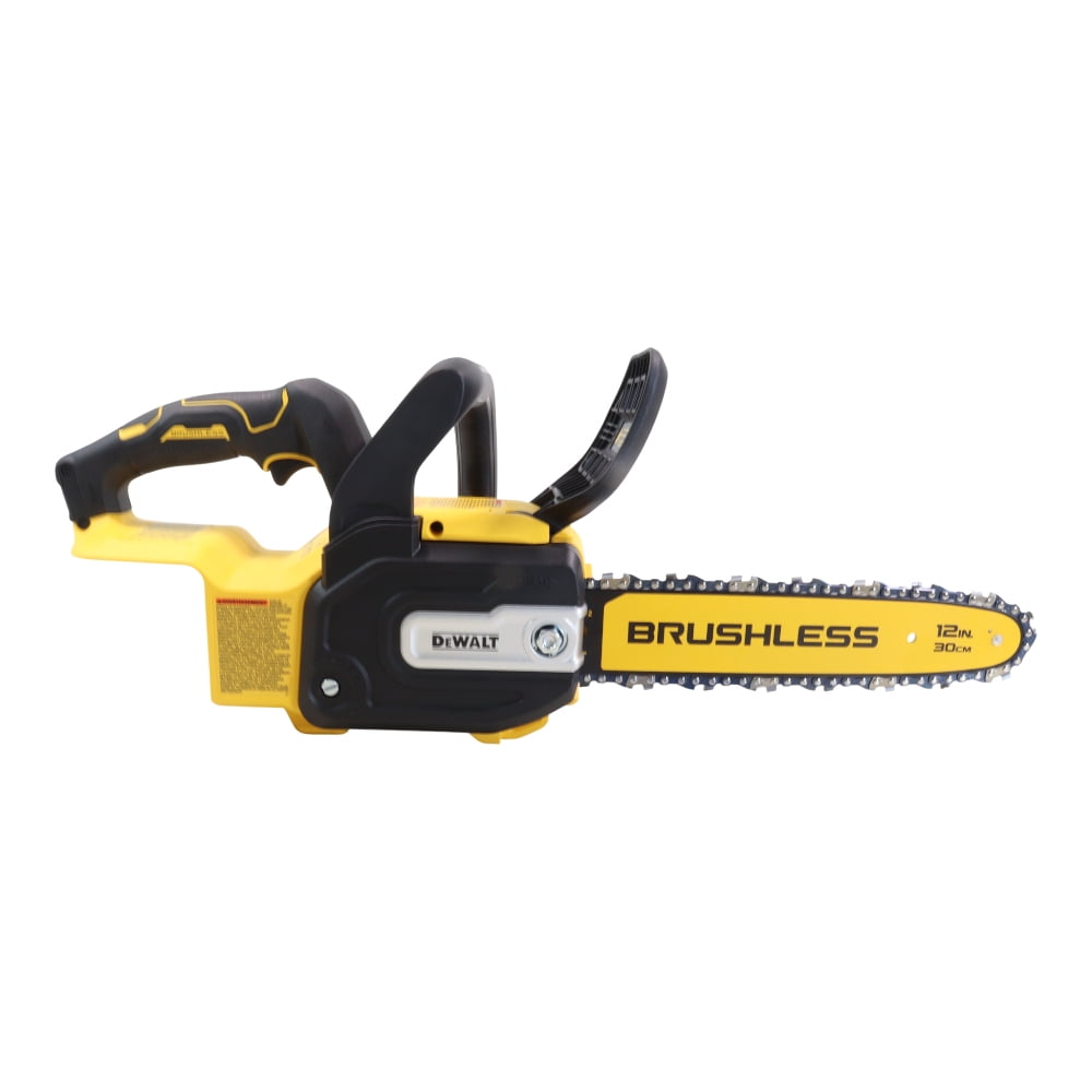 DEWALT 20V MAX* Compact 12 in. Brushless Cordless Chainsaw with Low-Kickback Bar and Chain, Gas-Free Operation for Pruning and Cutting, Battery and Charger Sold Separately (DCCS621B Bare Tool Only)