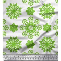 Soimoi polyester Crepe Fabric Mandala Ethnic Printed Craft Fabric by the Yard 42 Inch Wide