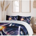 thumbnail image 5 of Ambesonne Galaxy Duvet Cover Set, Planet Earth Stardust, 2-Calking, Purple Blue, 5 of 6