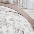 thumbnail image 3 of 10 Piece Floral Printed Microfiber Bedspread Set with Matching Curtains in Soft Neutral Vintage Bloom Design,King, 3 of 4