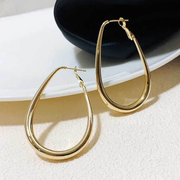 Hypoallergenic Large Silver Hoop Earrings Oval Hoop Earrings Gold Teardrop Silver Hoop Earrings Hypoallergenic Creative Drop Earrings Jewelry Gifts Clearance Sale