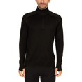 thumbnail image 1 of 100% Merino Wool - Men’s Midweight Quarter Zip - Warm Pullover - Midlayer - Black - Large, 1 of 4