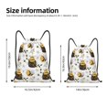 thumbnail image 2 of Xecao Honey Bee Insect Pattern Sports Drawstring Backpack - String Swim Gym Bag with Wet Proof Pocket for Women&Men-Small, 2 of 6