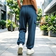 thumbnail image 5 of Lopecy-Sta Pants for Women Cargo Jogger Pants Elastic Drawstring Waist Multi Pockets Loose Fit Street Style Athletic Trousers for Spring Fall, 5 of 7