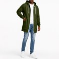 thumbnail image 5 of LNZGNM Hoodies for Men Zip Up Loose Fit Casual Fall Sweatshirts, Fashionable Drawstring Long Sleeve Top Coat with Pockets, Army Green (XXXXXL), 5 of 6