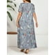 thumbnail image 2 of 2024 Spring/Summer Women's New Fashion Short Sleeve plus size Printed Feather Large Size Dress, 2 of 5