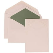 JAM Paper Wedding Invitation Set, Large, 5 1/2 x 7 3/4, White Card with Sage Green Lined Envelope and Butterfly Vines Set, 50/pack